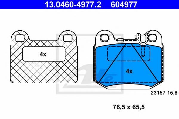 ATE 13.0460-4977.2 Комплект гальмівних колодок,