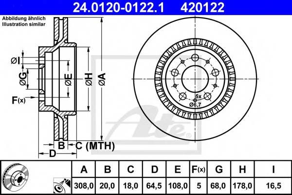 ATE 24.0120-0122.1 Тормозной диск