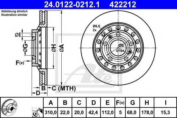 ATE 24.0122-0212.1 Тормозной диск