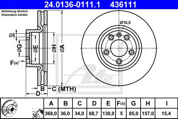 ATE 24.0136-0111.1 Гальмівний диск