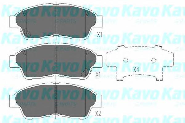 KAVO PARTS KBP-9005 Комплект гальмівних колодок,