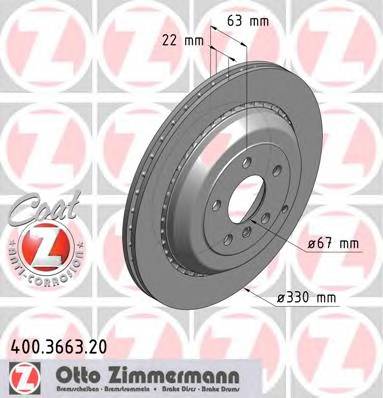 ZIMMERMANN 400.3663.20 Тормозной диск