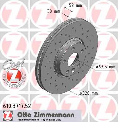 ZIMMERMANN 610.3717.52 Тормозной диск