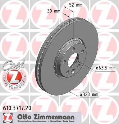 ZIMMERMANN 610.3717.20 Тормозной диск
