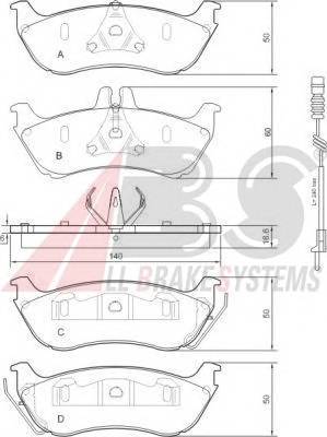 A.B.S. 37322 Комплект гальмівних колодок,