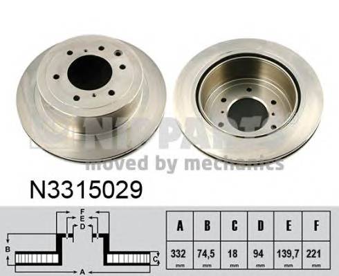 NIPPARTS N3315029 Гальмівний диск