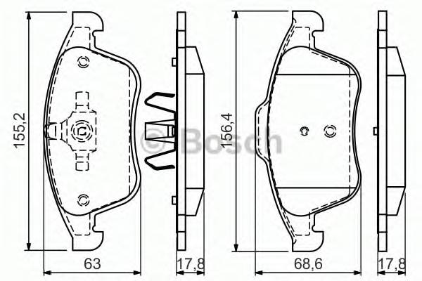 BOSCH 0 986 494 556 Комплект тормозных колодок,