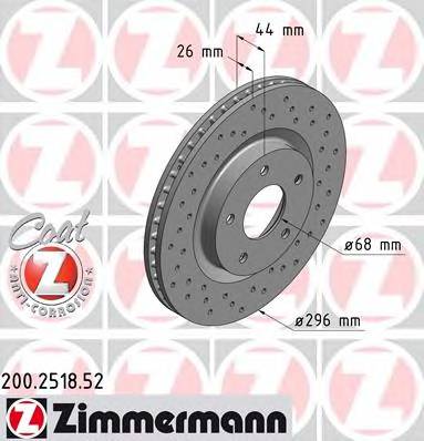 ZIMMERMANN 200.2518.52 Гальмівний диск