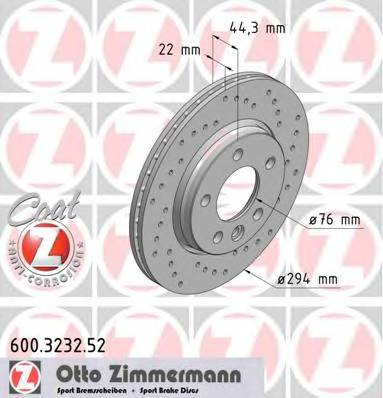 ZIMMERMANN 600.3232.52 Тормозной диск