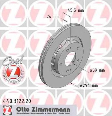 ZIMMERMANN 440.3122.20 Тормозной диск