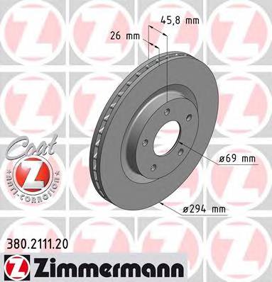 ZIMMERMANN 380.2111.20 Тормозной диск