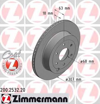 ZIMMERMANN 200.2532.20 Тормозной диск