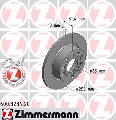 ZIMMERMANN 600.3234.20 Тормозной диск
