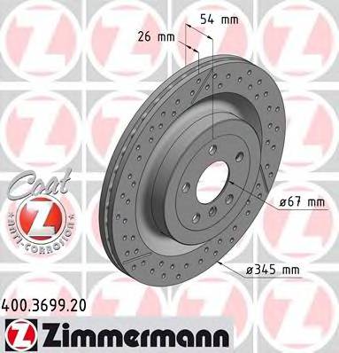 ZIMMERMANN 400.3699.20 Тормозной диск