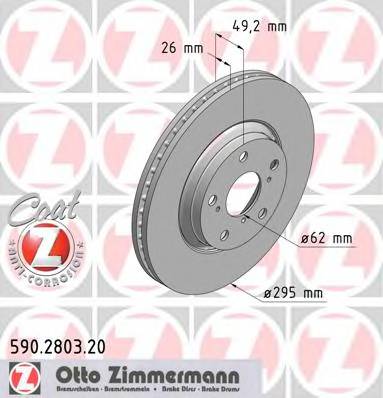 ZIMMERMANN 590.2803.20 Тормозной диск