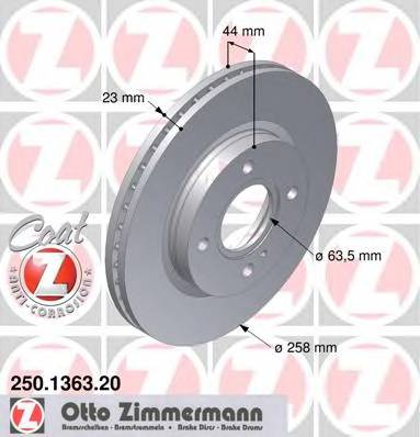 ZIMMERMANN 250.1363.20 Тормозной диск