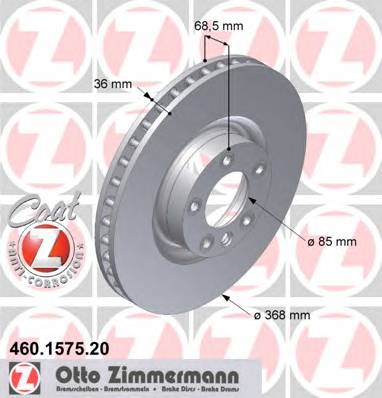 ZIMMERMANN 460.1575.20 Гальмівний диск