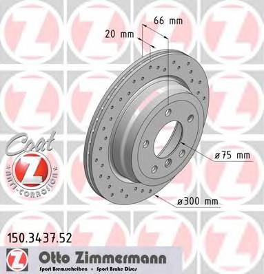 ZIMMERMANN 150.3437.52 Тормозной диск