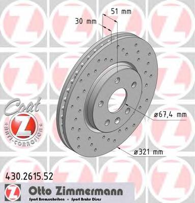 ZIMMERMANN 430.2615.52 Гальмівний диск