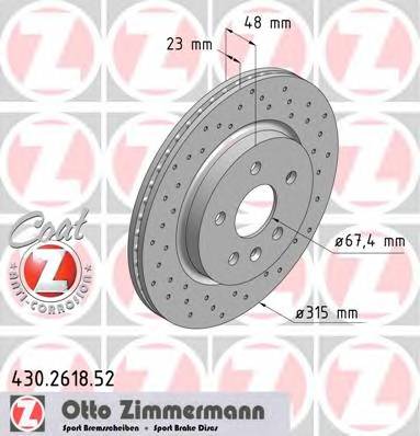 ZIMMERMANN 430.2618.52 Тормозной диск
