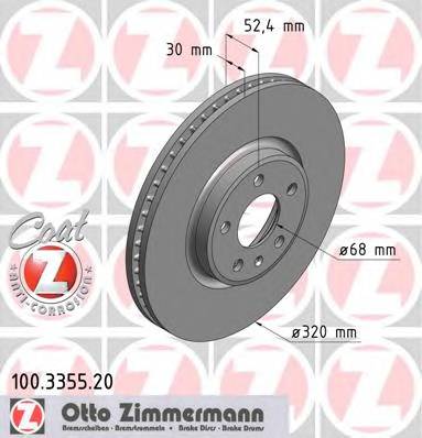 ZIMMERMANN 100.3355.20 Тормозной диск