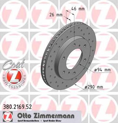 ZIMMERMANN 380.2169.52 Гальмівний диск