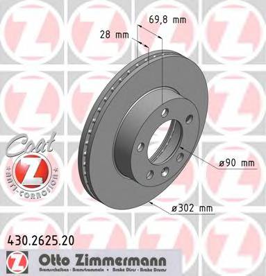 ZIMMERMANN 430.2625.20 Тормозной диск