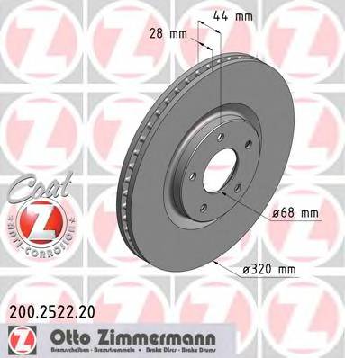ZIMMERMANN 200.2522.20 Гальмівний диск