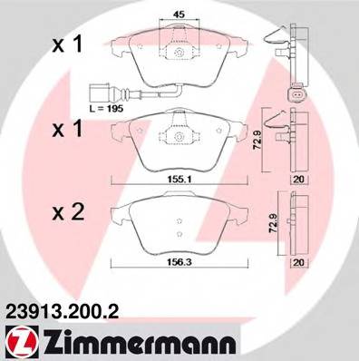 ZIMMERMANN 23913.200.2 Комплект тормозных колодок,