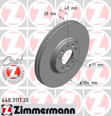 ZIMMERMANN 440.3117.20 Тормозной диск