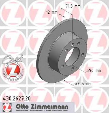 ZIMMERMANN 430.2627.20 Гальмівний диск