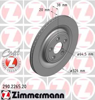 ZIMMERMANN 290.2265.20 Гальмівний диск