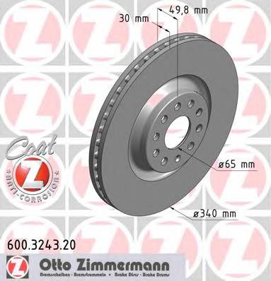 ZIMMERMANN 600.3243.20 Гальмівний диск