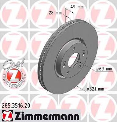 ZIMMERMANN 285.3516.20 Тормозной диск
