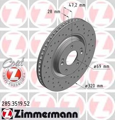 ZIMMERMANN 285.3519.52 Тормозной диск