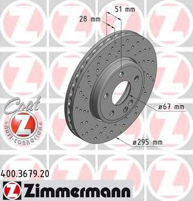 ZIMMERMANN 400.3679.20 Тормозной диск