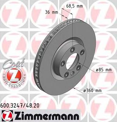 ZIMMERMANN 600.3247.20 Тормозной диск