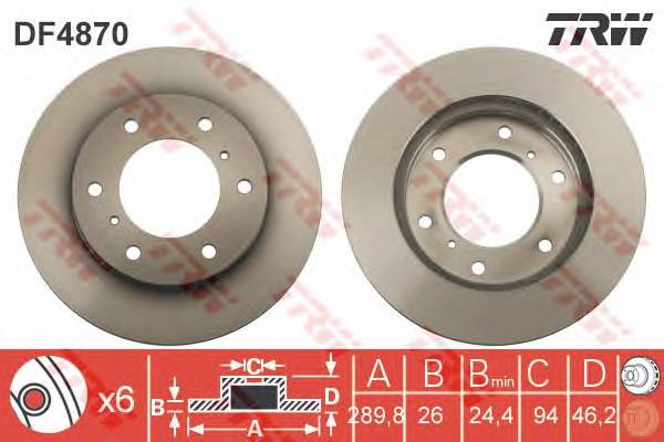 TRW DF4870 Тормозной диск