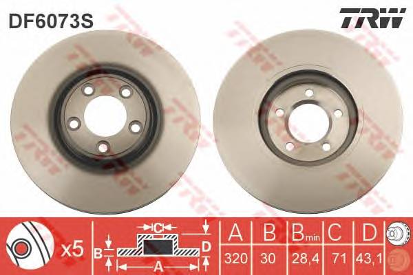 TRW DF6073S Тормозной диск