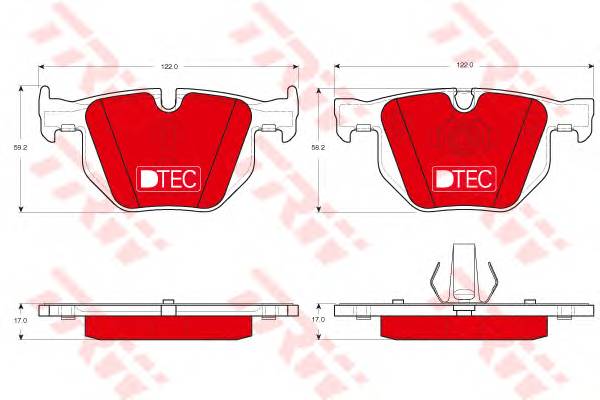 TRW GDB1730DTE Комплект тормозных колодок,