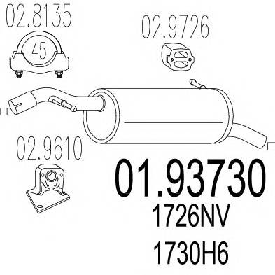 MTS 01.93730 Глушник вихлопних газів