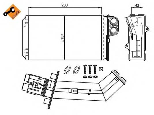 NRF 54280 Теплообмінник, опалення салону