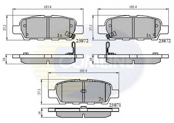 COMLINE CBP3912 Комплект тормозных колодок,