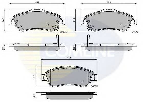 COMLINE CBP31705 Комплект гальмівних колодок,