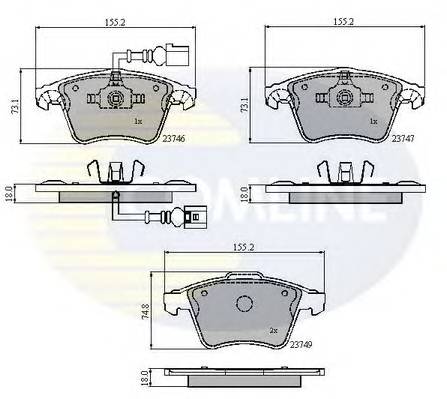 COMLINE CBP11312 Комплект гальмівних колодок,