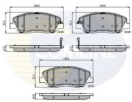 COMLINE CBP31676 Комплект тормозных колодок,