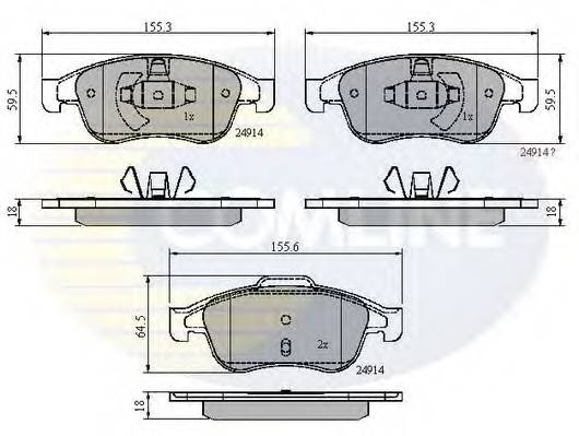 COMLINE CBP01677 Комплект тормозных колодок,