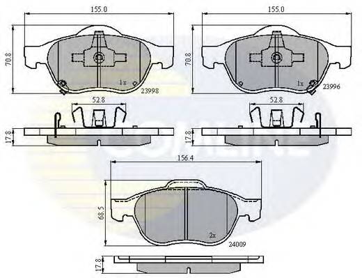 COMLINE CBP31249 Комплект гальмівних колодок,