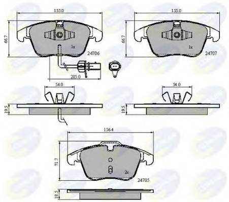 COMLINE CBP11591 Комплект тормозных колодок,