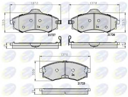 COMLINE CBP31741 Комплект тормозных колодок,